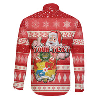 Custom Tonga Christmas Family Matching Short Sleeve Bodycon Dress and Hawaiian Shirt The Santa Coat of Arms with Ngatu and Snow Pattern LT03 - Polynesian Pride