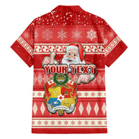 Custom Tonga Christmas Hawaiian Shirt The Santa Coat of Arms with Ngatu and Snow Pattern LT03 - Polynesian Pride