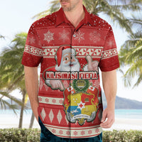 Custom Tonga Christmas Hawaiian Shirt The Santa Coat of Arms with Ngatu and Snow Pattern LT03 - Polynesian Pride