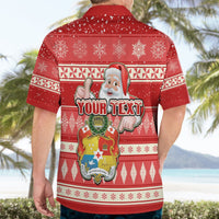 Custom Tonga Christmas Hawaiian Shirt The Santa Coat of Arms with Ngatu and Snow Pattern LT03 - Polynesian Pride
