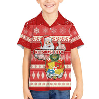 Custom Tonga Christmas Hawaiian Shirt The Santa Coat of Arms with Ngatu and Snow Pattern LT03 - Polynesian Pride