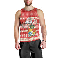 Custom Tonga Christmas Men Tank Top The Santa Coat of Arms with Ngatu and Snow Pattern LT03 - Polynesian Pride