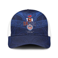 Toa Samoa Rugby Baseball Net Cap Champions Six Eight Five LT03 One Size White Blue - Polynesian Pride