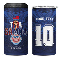Custom Rugby Toa Samoa 4 in 1 Can Cooler Tumbler Champions Six Eight Five - Polynesian Pride