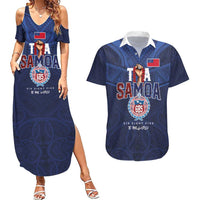 Custom Rugby Toa Samoa Couples Matching Summer Maxi Dress and Hawaiian Shirt Champions Six Eight Five - Polynesian Pride