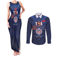 Custom Rugby Toa Samoa Couples Matching Tank Maxi Dress and Long Sleeve Button Shirt Champions Six Eight Five - Polynesian Pride