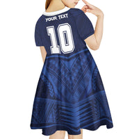 Custom Rugby Toa Samoa Kid Short Sleeve Dress Champions Six Eight Five - Polynesian Pride