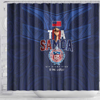 Rugby Toa Samoa Shower Curtain Champions Six Eight Five - Polynesian Pride