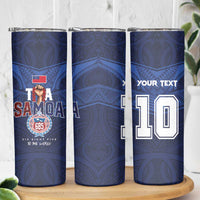 Custom Rugby Toa Samoa Skinny Tumbler Champions Six Eight Five - Polynesian Pride