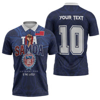 Custom Rugby Toa Samoa Zipper Polo Shirt Champions Six Eight Five - Polynesian Pride