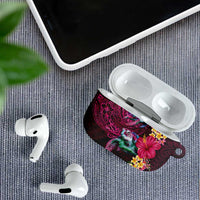 Hawaiian Plumeria and Hibiscus with Turtles AirPods Case Polynesian Art Red Color LT03 - Polynesian Pride