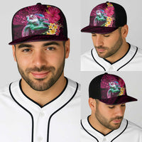 Hawaiian Plumeria and Hibiscus with Turtles Baseball Net Cap Polynesian Art Red Color LT03 - Polynesian Pride