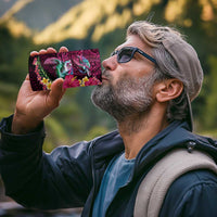 Hawaiian Plumeria and Hibiscus with Turtles 4 in 1 Can Cooler Tumbler Polynesian Art Red Color - Polynesian Pride