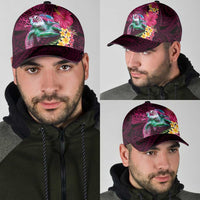 Hawaiian Plumeria and Hibiscus with Turtles Classic Cap Polynesian Art Red Color LT03 - Polynesian Pride