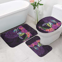 Hawaiian Plumeria and Hibiscus with Turtles Bathroom Set Polynesian Art Purple Color - Polynesian Pride
