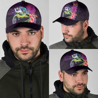 Hawaiian Plumeria and Hibiscus with Turtles Classic Cap Polynesian Art Purple Color LT03 - Polynesian Pride