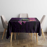 Hawaiian Plumeria and Hibiscus with Turtles Tablecloth Polynesian Art Purple Color LT03 - Polynesian Pride