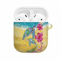 Hawaiian Tropical Plants Turtles AirPods Case Watercolor Style LT03 Multicolor - Polynesian Pride