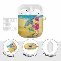 Hawaiian Tropical Plants Turtles AirPods Case Watercolor Style LT03 - Polynesian Pride