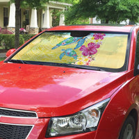 Hawaiian Tropical Plants Turtles Auto Sun Shade Watercolor Style - Polynesian Pride