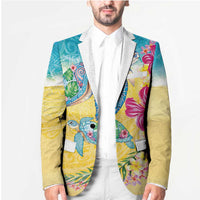 Hawaiian Tropical Plants Turtles Blazer Watercolor Style - Polynesian Pride
