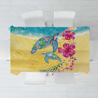 Hawaiian Tropical Plants Turtles Tablecloth Watercolor Style LT03 Multicolor - Polynesian Pride