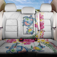 Hawaiian Abstract Art Turtles Back Car Seat Cover with Plumeria and Hibiscus LT03 One Size White - Polynesian Pride