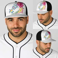Hawaiian Abstract Art Turtles Baseball Net Cap with Plumeria and Hibiscus LT03 - Polynesian Pride