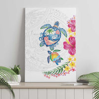 Hawaiian Abstract Art Turtles Canvas Wall Art with Plumeria and Hibiscus - Polynesian Pride