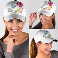 Hawaiian Abstract Art Turtles Classic Cap with Plumeria and Hibiscus - Polynesian Pride