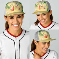Hawaiian Mele Kalikimaka Baseball Net Cap Funny Santa Claus on Beach with Tropical Plants and Lei LT03 - Polynesian Pride