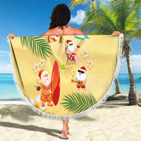 Hawaiian Mele Kalikimaka Beach Blanket Tropical Plumeria and Lei Funny Santa Beach LT03 - Polynesian Pride