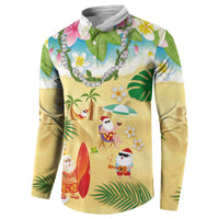 Hawaiian Mele Kalikimaka Button Sweatshirt Tropical Plumeria and Lei Funny Santa Beach LT03 - Polynesian Pride