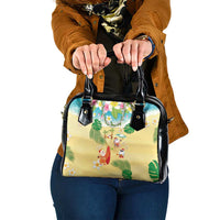 Hawaiian Mele Kalikimaka Shoulder Handbag Tropical Plumeria and Lei Funny Santa Beach - Polynesian Pride