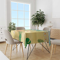 Hawaiian Mele Kalikimaka Tablecloth Tropical Plumeria and Lei Funny Santa Beach LT03 - Polynesian Pride