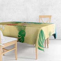 Hawaiian Mele Kalikimaka Tablecloth Tropical Plumeria and Lei Funny Santa Beach LT03 - Polynesian Pride