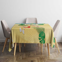 Hawaiian Mele Kalikimaka Tablecloth Tropical Plumeria and Lei Funny Santa Beach LT03 - Polynesian Pride