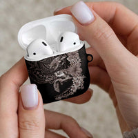 Hawaiian Plumeria and Hibiscus with Turtles AirPods Case Polynesian Art Grayscale LT03 - Polynesian Pride