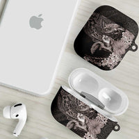Hawaiian Plumeria and Hibiscus with Turtles AirPods Case Polynesian Art Grayscale LT03 - Polynesian Pride