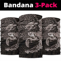 Hawaiian Plumeria and Hibiscus with Turtles Neck Gaiter Polynesian Art Grayscale - Polynesian Pride