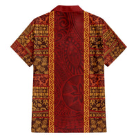 Hawaii Style Hibiscus and Tribal Element Fabric Patchwork Hawaiian Shirt LT03 - Polynesian Pride