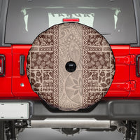 Hawaii Style Hibiscus and Tribal Element Fabric Patchwork Spare Tire Cover Beige Version LT03 - Polynesian Pride