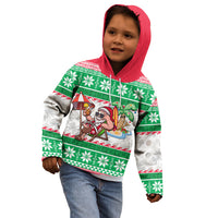 Hawaii Mele Kalikimaka Kid Hoodie Aloha Santa and Palm Tree Mix Kakau Pattern LT03 - Polynesian Pride