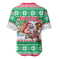 Custom Hawaii Mele Kalikimaka Baseball Jersey Aloha Santa and Palm Tree Mix Kakau Pattern LT03 - Polynesian Pride