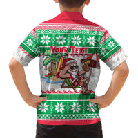Custom Hawaii Mele Kalikimaka Hawaiian Shirt Aloha Santa and Palm Tree Mix Kakau Pattern LT03 - Polynesian Pride