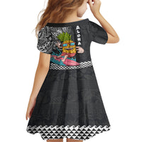 Hawaii Pineapple Surfing With Kakau Tribal Family Matching Off Shoulder Long Sleeve Dress and Hawaiian Shirt LT03 - Polynesian Pride