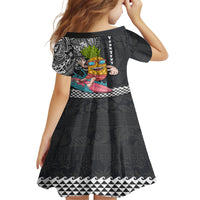 Hawaii Pineapple Surfing Kakau Tribal Personalised Family Matching Long Sleeve Bodycon Dress and Hawaiian Shirt LT03 - Polynesian Pride