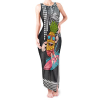 Hawaii Pineapple Surfing Kakau Tribal Personalised Tank Maxi Dress LT03 Women Brown - Polynesian Pride