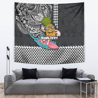 Hawaii Pineapple Surfing Kakau Tribal Personalised Tapestry LT03 - Polynesian Pride