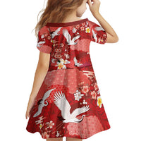 Hawaiian and Japanese Culture Together Family Matching Short Sleeve Bodycon Dress and Hawaiian Shirt Red Ohia Lehua Plumeria and Sakura Blooming - Polynesian Pride